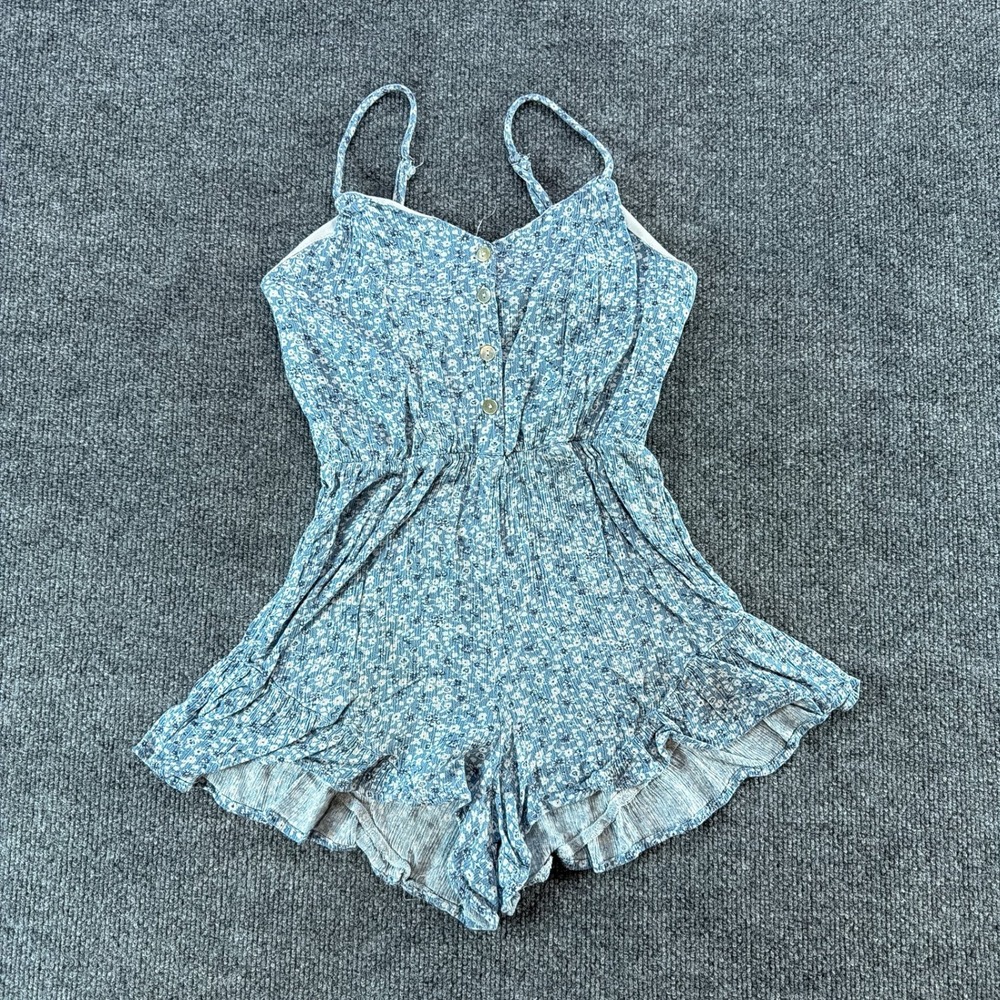 Sky and Sparrow Blue Floral Ruffle Hem Romper XXS Summer Girly Spring Festival